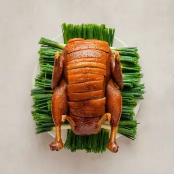 Crispy Beijing Duck with Scallion Brushes