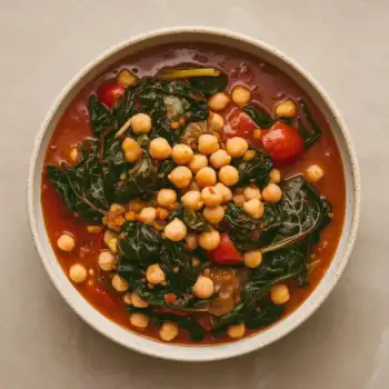 Spiced Chickpea and Spinach Stew with Tomato Essence