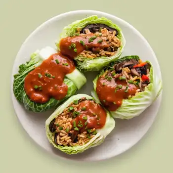 Creole-Spiced Mushroom and Rice-Stuffed Cabbage Rolls