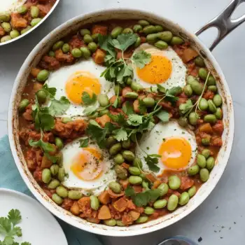 Springtime Fava Bean & Potato Stew with Baked Eggs