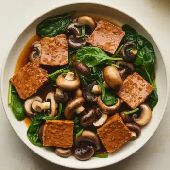 Seitan and Mushroom Medley with Spinach