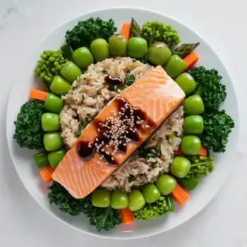 Savory Salmon & Veggie Brown Rice Stir-Fry