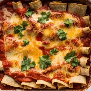 Layered Rotisserie Chicken Enchilada Casserole