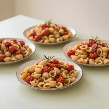 Roasted White Bean and Tomato Pasta