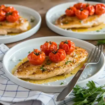 Tangy Lemon-Garlic Chicken with Burst Cherry Tomatoes