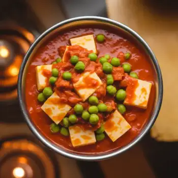 Mattar Paneer (Peas and Paneer in Spiced Tomato Gravy)