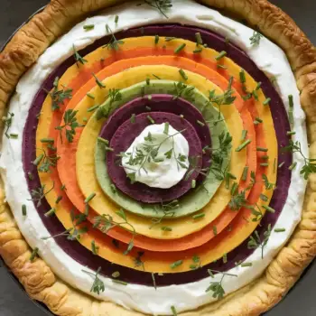 Rainbow Carrot and Herbed Cheese Tart
