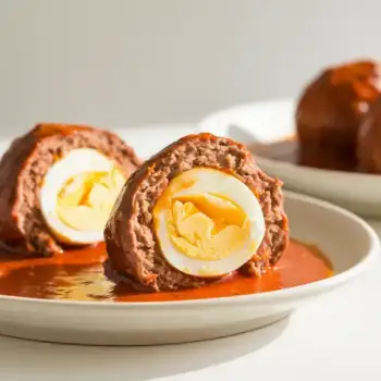 Spiced Egg-Stuffed Meatballs in Savory Sauce