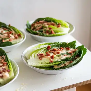 Romaine Salad with Bacon and Creamy Ranch Dressing