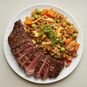 Sizzling Skirt Steak and Garlic Fried Rice