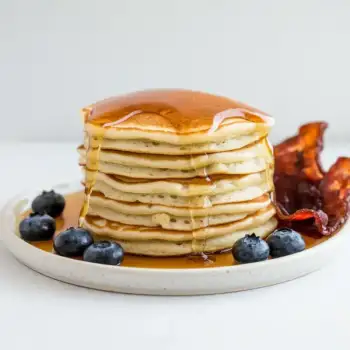 Classic Fluffy Pancakes with Optional Pancetta & Blueberries