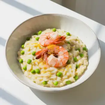 Zesty Lemon and Prawn Risotto with Peas