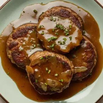 Savory Beef Patties with Rich Onion Gravy