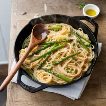 Cacio e Pepe with Asparagus and Peas