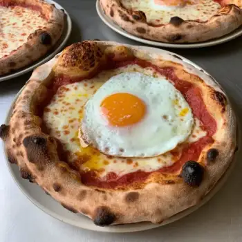 Sardinian Crispy Crusted Pecorino Pizza with Sunny Egg