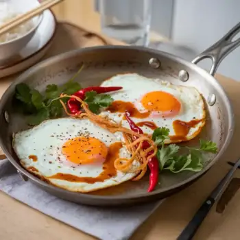 Fried Eggs with Chiles, Tamarind Sauce, and Crispy Shallots
