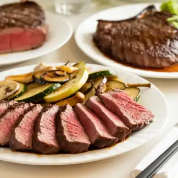 Savory Soy-Garlic Rib-eye Steaks with Stir-Fried Vegetables
