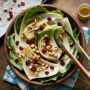 Crunchy Chicory & Roasted Fennel Salad with Hazelnut Dressing