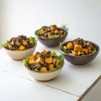 Charred Pumpkin & Shiitake Salad with Truffle Vinaigrette