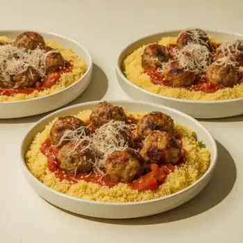 Israeli Couscous & Meatballs