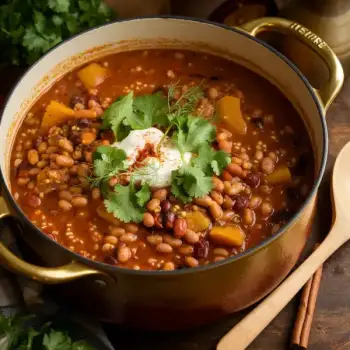 North African Bean Stew with Barley and Winter Squash