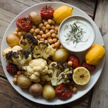 Spiced Chickpeas with Cauliflower and Roasted Lemon