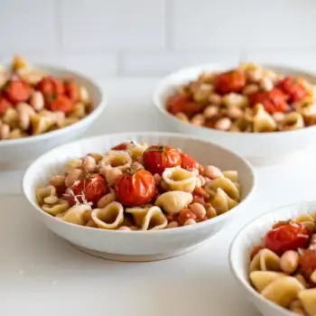 Roasted White Bean and Tomato Pasta