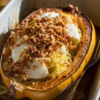 Baked Spaghetti Squash with Crispy Toppings