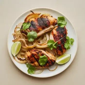 Citrus-Marinated Grilled Chicken with Sauteed Onions