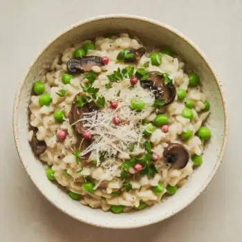 Wild Mushroom and Pea Risotto
