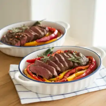 Grilled Steak with Sweet Peppers
