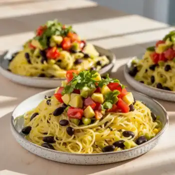 Tropical Fiesta Spaghetti Squash with Avocado Salsa