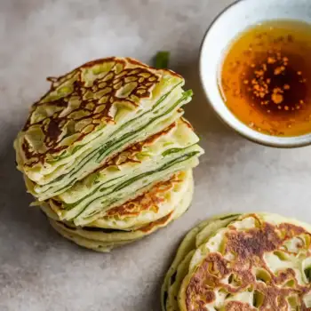 Crispy Scallion Pancakes with Ginger Dipping Sauce