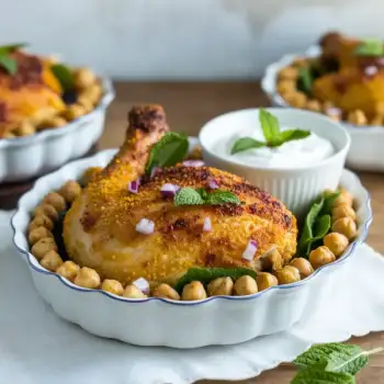 Crispy Turmeric Chicken and Spiced Chickpeas