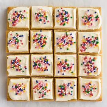 Creamy Frosted Sugar Cookie Squares