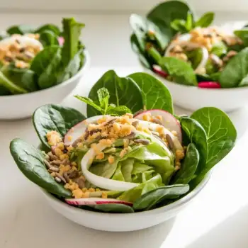 Crisp Little Gem Salad with Zesty Lemon Cream Dressing