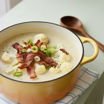 Creamy Cauliflower and Bacon Soup Recipe