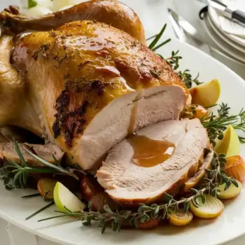 Herb-Infused Roast Turkey with White Wine Jus