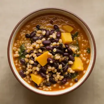 North African Bean Stew with Barley and Winter Squash