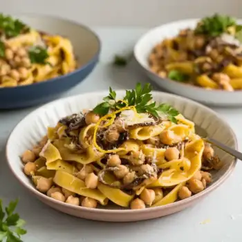 Lemony Pasta with Chickpeas and Parsley
