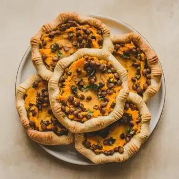 Spiced Lentil and Sweet Potato Mash Pies