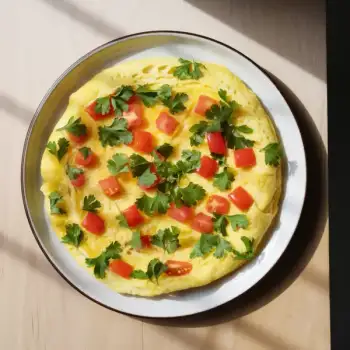 Savory Coriander and Sun-Kissed Tomato Omelet