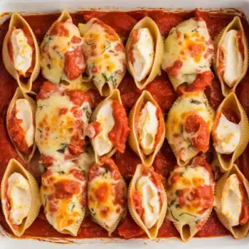 Cheesy Tomato-Basil Stuffed Pasta Shells