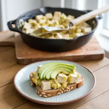 Tofu Salad with Sweet Pickles and Spicy Mustard Sandwich