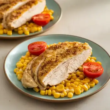 Paprika-Cumin Turkey Cutlets with Summer Corn & Tomato Sauté