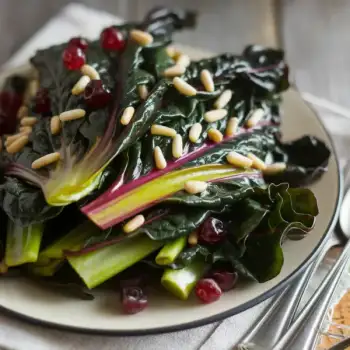 Sautéed Swiss Chard with Currants and Pine Nuts