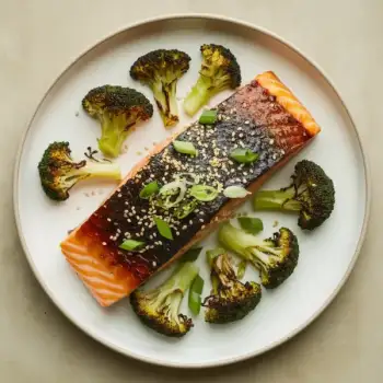 Ginger-Sesame Salmon with Roasted Broccoli
