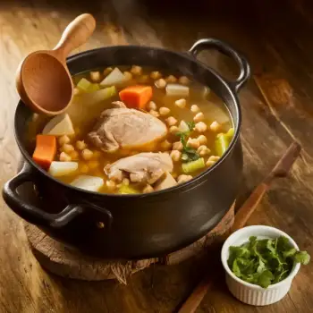 Fragrant Chicken Soup with Chickpeas and Vegetables