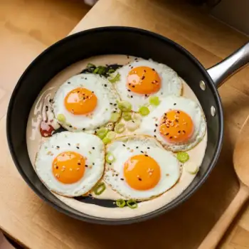 Fried Eggs with Miso Yogurt and Sesame Seeds