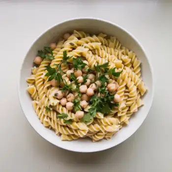 Lemony Pasta with Chickpeas and Parsley